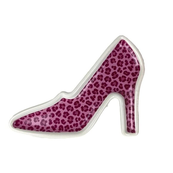 Pink Leopard "Work Hard Be Nice" Coffee Cup Shoe-Shaped Spoon Rest Set - Picture 3 of 6